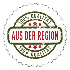 Schmucketikett 100 % Qualität - Aus der Region 1 Rolle á 250 Stück 