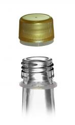 Schraubverschluss Kunststoff gold PP18 mit Sicherungsring 