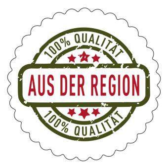 Schmucketikett 100 % Qualität - Aus der Region 1 Rolle á 250 Stück 