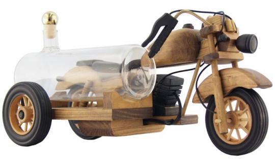 Motorrad mit Glastank 350ml natur Stück