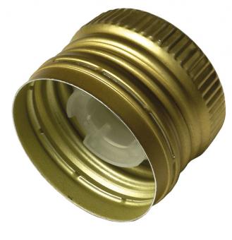 PP31,5 Schraubverschluss gold - ALU mit Ausgießer (hart), Gewinde und Sicherungsring 