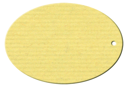 Anhängekarte Oval hoch, gelocht 65x45mm - Naturpapier Karton Packung á 50 Stück 