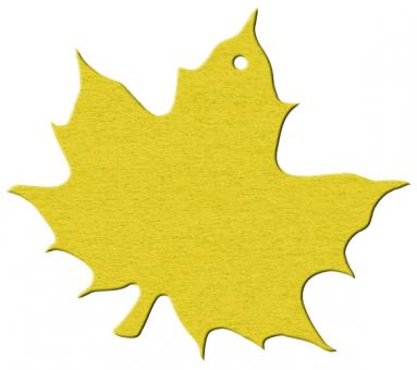 Anhängekarte Weinblatt 81x93mm - Karton gelbgold Packung á 50 Stück 